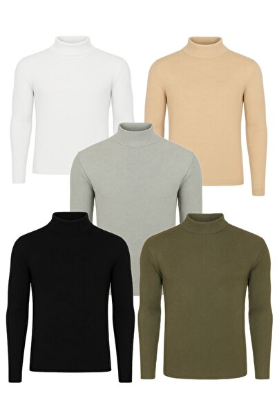 ribac Πακέτο με 5 ανδρικά πουλόβερ με μισό λαιμό