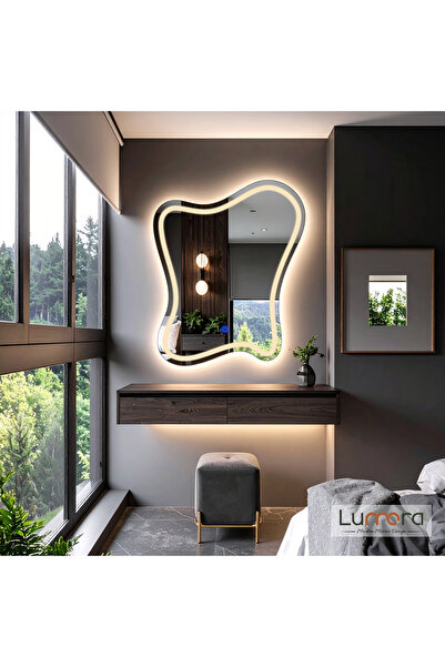 lumora mirror design Elvenor Günışığı Led'li Lazer Kumlamalı Lavabo & Banyo A...