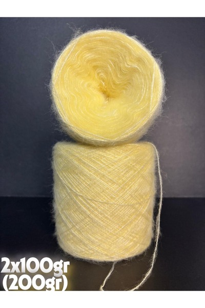 Ana&Kuzusu İplik Limon sarısı (tek kat sarım) ince moher örgü ip 200gr