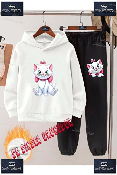 SS SİNSER Παιδικό Unisex Σετ Φόρμας με Κουκούλα με Ειδική Στάμπα  "ΓΑΤΑ ΚΑΘΙΣ...