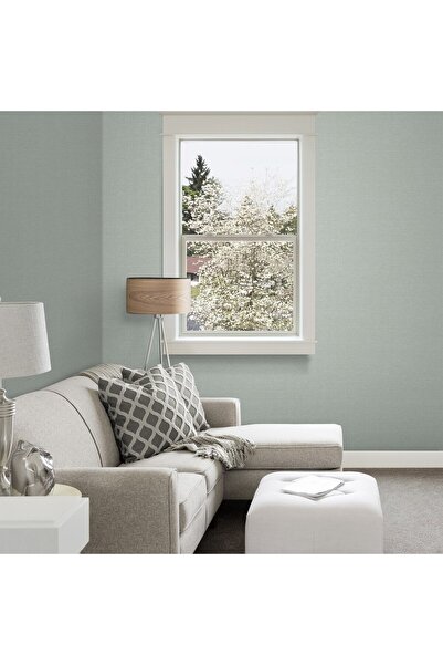 Adawall Kaba Keten Kumaş Dokulu Duvar Kağıdı, Gri, Gümüş, Alfa 3716-4 , 16,50 M²