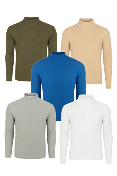 ribac Πακέτο με 5 ανδρικά πουλόβερ με μισό λαιμό