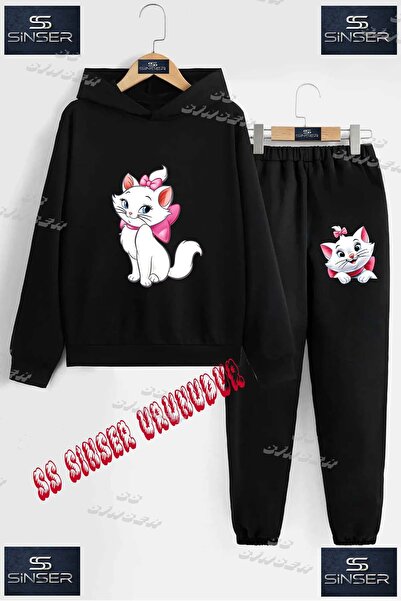 SS SİNSER Παιδικό Unisex Σετ Φόρμας με Κουκούλα και Ειδική Στάμπα  "KEDI KURD...