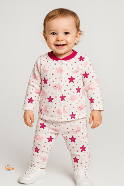 Trend Bebe Butik طقم من قطعتين طقم نوم مريح للجنسين بنمط نجمة القمر الساحرة و...