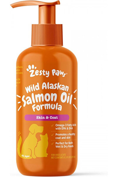Zesty Paws زيت سمك السلمون من دوغ وايلد ألاسكا - 946 مل