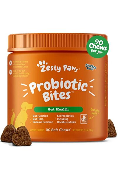 Zesty Paws عضات بروبيوتيك للكلاب - دجاج - 90 قطعة