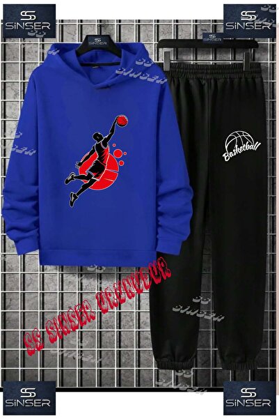SS SİNSER طقم بدلة رياضية للأطفال من الجنسين بطباعة خاصة 'لاعب كرة السلة أسود...