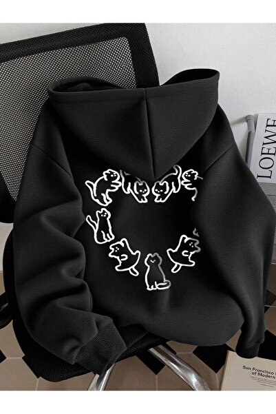 SVART WEAR هوديي قطني كبير الحجم للحيوانات الأليفة من Cat Pet مطبوع عليه هودي...