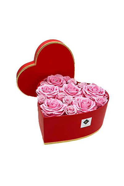 velve Aranjament floral Glame in forma de inima, cu 15 trandafiri criogenati,...