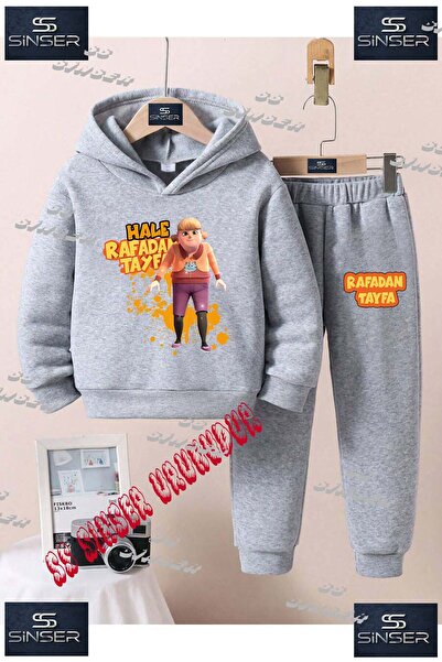 SS SİNSER طقم بدلة رياضية للأطفال من الجنسين بطباعة خاصة 'رافادان هالي تيكلي'