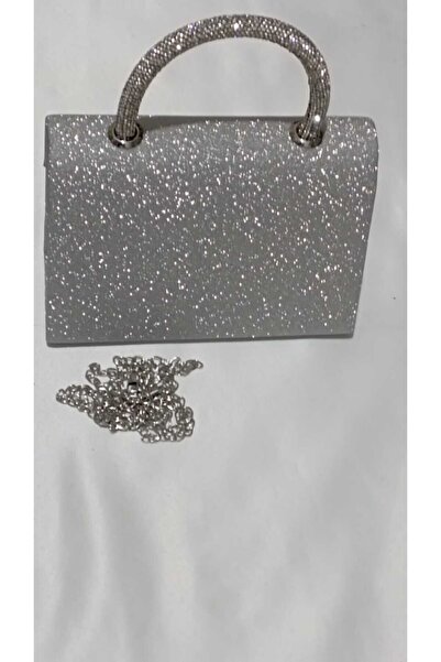 Çanta Trend Silvery Bag Silver Evening Bag Silvery Evening Dress Bag Wedding Invitation Buckle Bag