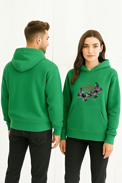 ArtYus Kelebek Essentials Colorat cu imprimeu cu glugă Swea tricou