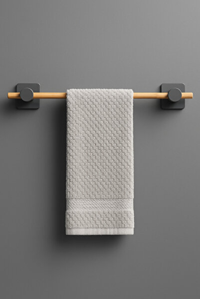 Fhilli Kendiliğinden Yapışkanlı Bambu Havlu Tutacağı 50 cm