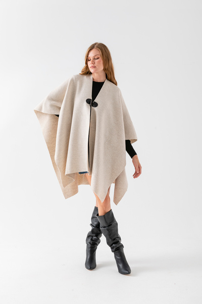 VEGA MODA Γυναικεία κάπα oversized με λεπτομέρεια με κουμπιά |   Ρούχα και καθημερινό κομψό πανσό, καμπαρντίνα πανσό - πανσό