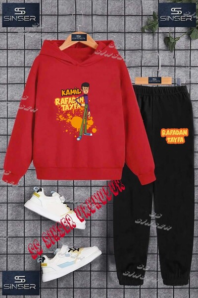 SS SİNSER Детски унисекс комплект спортен екип с качулка и специален принт „R...