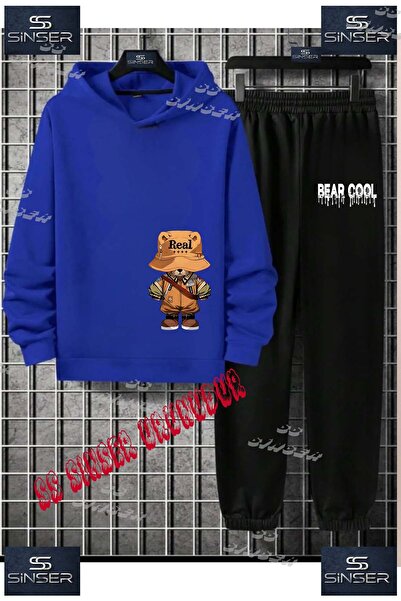 SS SİNSER Детски унисекс комплект от тренировъчен костюм с качулка и специале...