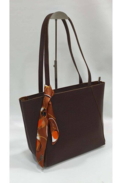 SHIKIRTI Geantă de umăr pentru femei, maro, de dimensiuni mari, cu detaliu de...