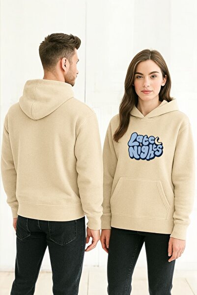 ArtYus Noapte târzie colorată cu imprimeu cu glugă Swea tricou