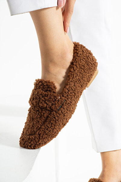 Mode Cool Women's Loafer Plush Lined Oval Toe Low Patterned Sole Shoes