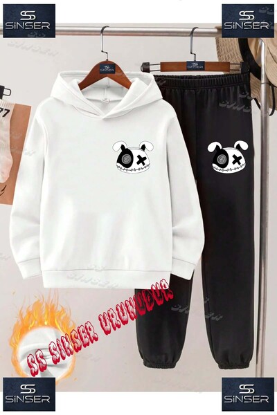 SS SİNSER Children's Unisex Custom Printed Hoodie and Sweatpants Set with a P...