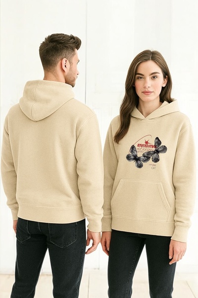 ArtYus Kelebek Essentials Colorat cu imprimeu cu glugă Swea tricou