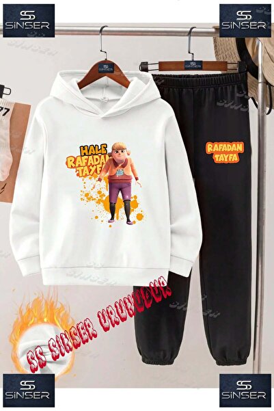 SS SİNSER طقم بدلة رياضية للأطفال من الجنسين بطباعة خاصة 'رافادان هالي تيكلي'