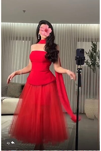 lANCERA red evening dress