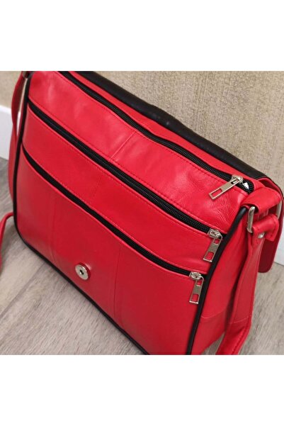 Deribag Genuine Leather, Crossbody Strap, Casual Bag, Women's Shoulder Bag, Bronze Color 28*27*10 cm