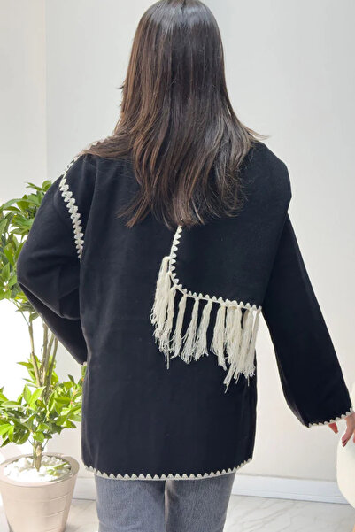 Lady Pixie Düğmeli Atkılı Çoban Dikiş Kaban