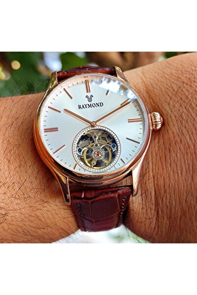 Raymond Coffee-Rose Gold Automatic Men's Wristwatch