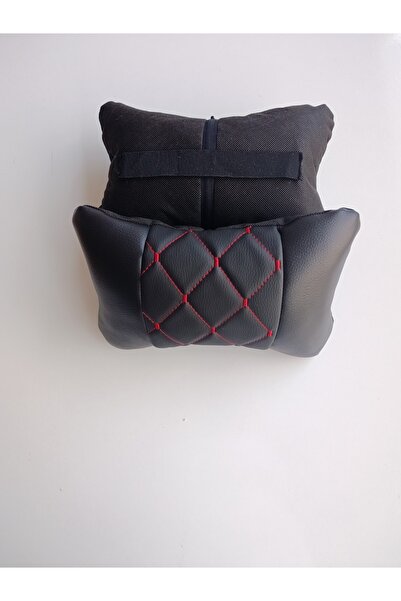Autosar New Red Quilted Orthopedic Faux Leather Auto Neck Pillow