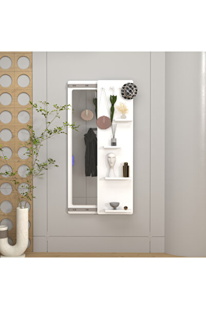 klubeconcept MDF Aynalı Duvar Rafı Sürgülü Çok Amaçlı Düzenleyici ve Dekorati...