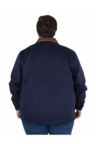 Starbattal Plus Size Gabardine Coat Jacket 25902 NAVY