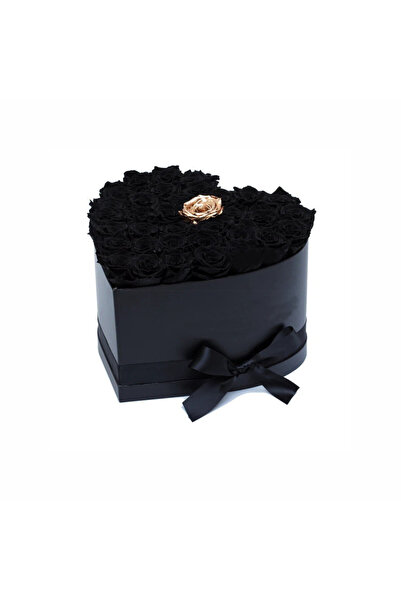 velve Heart floral arrangement with Gold Lux ​​soap roses, black-gold