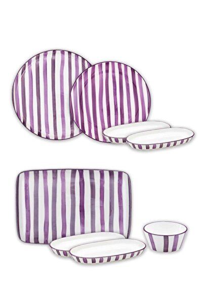 The Mia Joy Kahvaltı Takımı 6 Kişilik 18 Parça Mor 1802