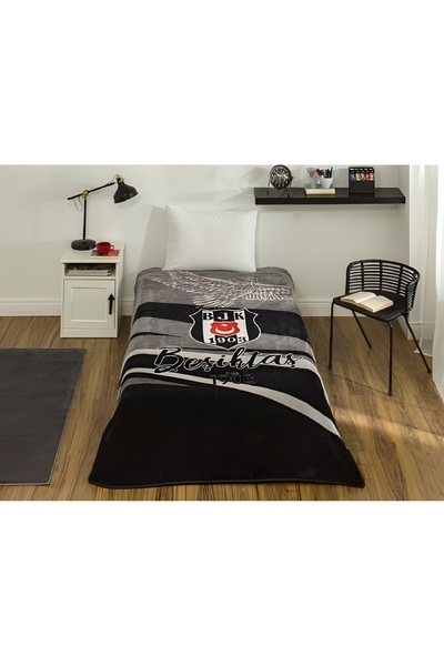 Kristal Beşiktaş New Season Eagle Patterned Licensed Single Blanket