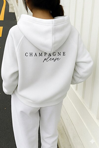 SVART WEAR Champagne Please Oversize Бавовняна щоденна худі з капюшоном Світш...