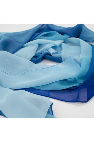 velve Esarfa satinata de dama, in cutie cadou, Albastru-albastru pudrat, 163x50 cm, Femei