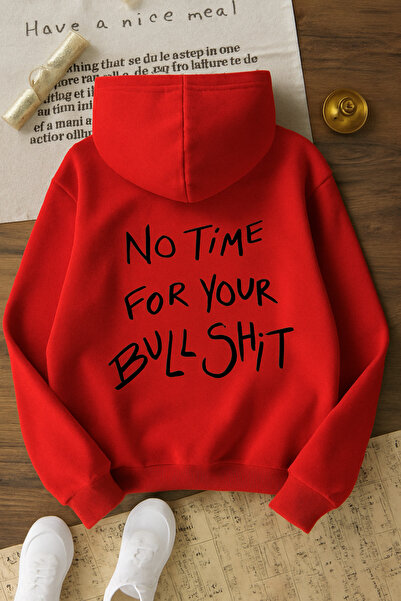 SVART WEAR No Time For your Bullshit oversized Cotton Casual Hoodie με κουκού...