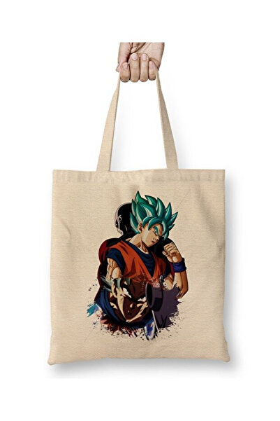 Toyaso حقيبة تسوق من قماش دراغون بول زد غوكو بمقبض طويل، حقيبة شاطئ