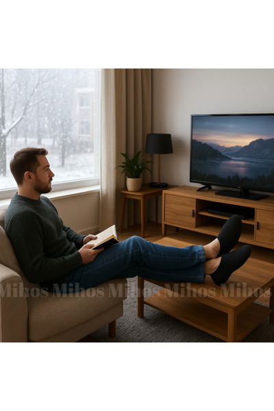 Mihos Μαύρα μποτάκια Unisex από φλις – Χειμερινές άνετες παντόφλες για εσωτερικούς χώρους