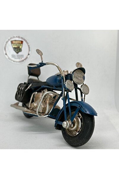 MotoGarage El Yapımı Lacivert & Siyah Sissy Barlı Chopper Metal Motosiklet Bi...