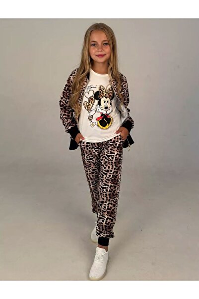 LİLLYPİCCA Set 3 piese pentru fetiță cu model leopard - Cardigan - Hanorac - ...