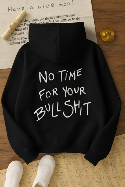 SVART WEAR No Time For your Bullshit supradimensionat Hanorac casual din bumb...