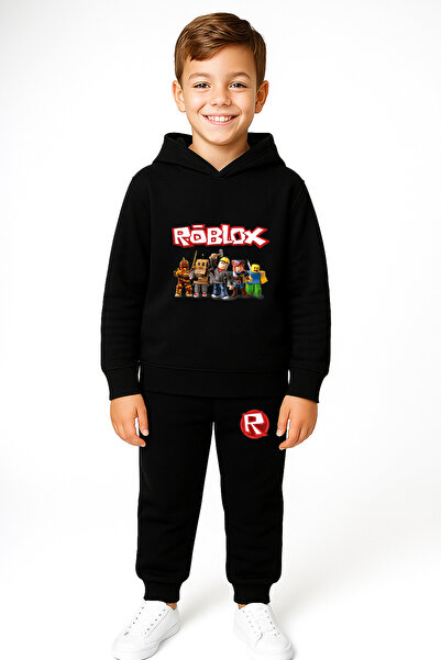 Let's Wear Σετ αθλητικής φόρμας με κουκούλα για παιδιά με στάμπα Roblox Premium Compact - Σετ αθλητικών ενδυμάτων 2 τεμαχίων