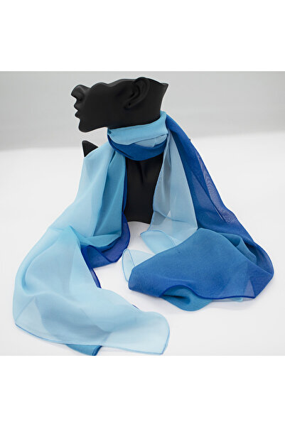 velve Esarfa satinata de dama, in cutie cadou, Albastru-albastru pudrat, 163x50 cm, Femei