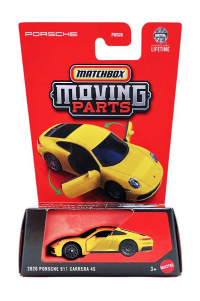 HOT WHEELS Matchbox Moving Parts - 2020 Porsche 911 Carrera 4S - Sarı (1/64)