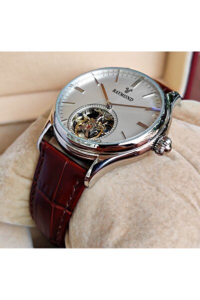 Raymond Silver White Steel Automatic Men's Wristwatch