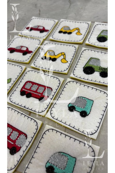LEYLA ATELIER Embroidered Memory Matching Felt Card - Memory Card - Preschool Intelligence Card