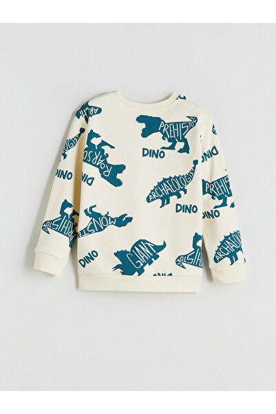 LC Waikiki New Season Crew Neck Dinosaur Printed Boys' Sweatshirt